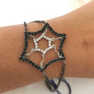 NWT Spiderweb black crystal bracelet